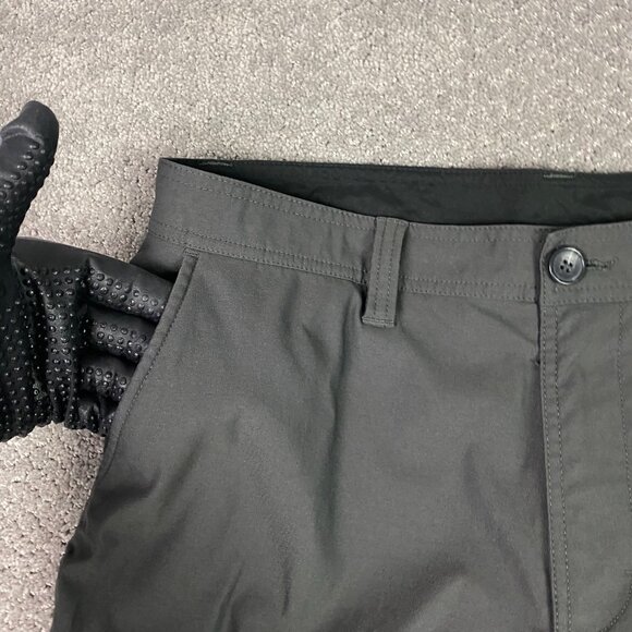 Prana Pants Men's 35 x 32 Charcoal Gray Slim Fit Alameda Chino Hiking Travel - Picture 3 of 12